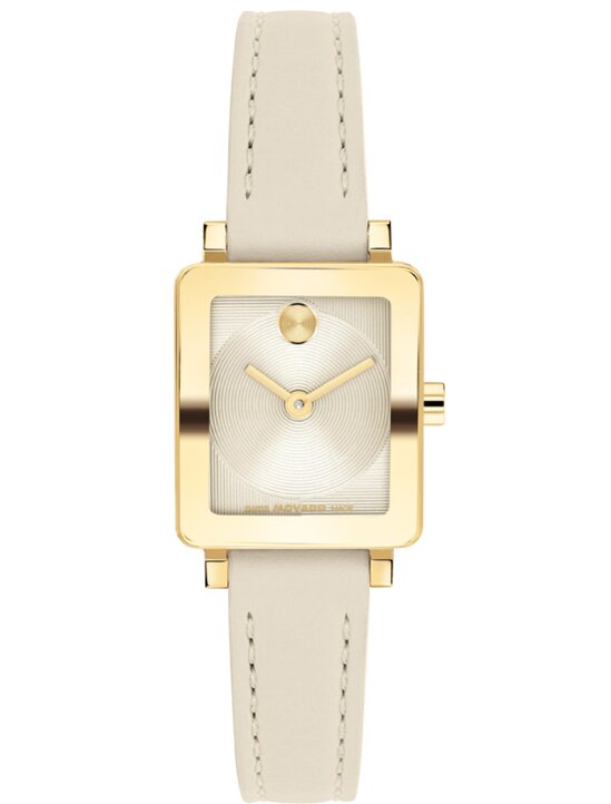 Taupe BOLD Evolution 2.0 Mini leather watch with square dial.