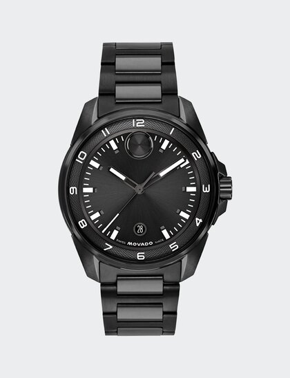 Black plated BOLD Verso S bracelet watch.