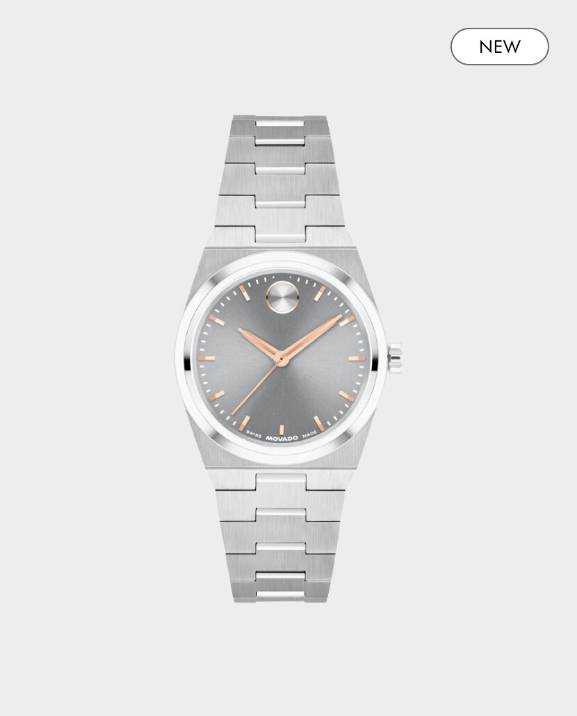 Silver BOLD Quest mini bracelet watch.