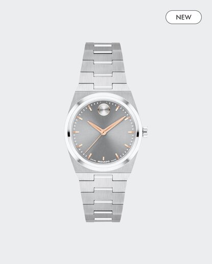 Silver BOLD Quest mini bracelet watch.