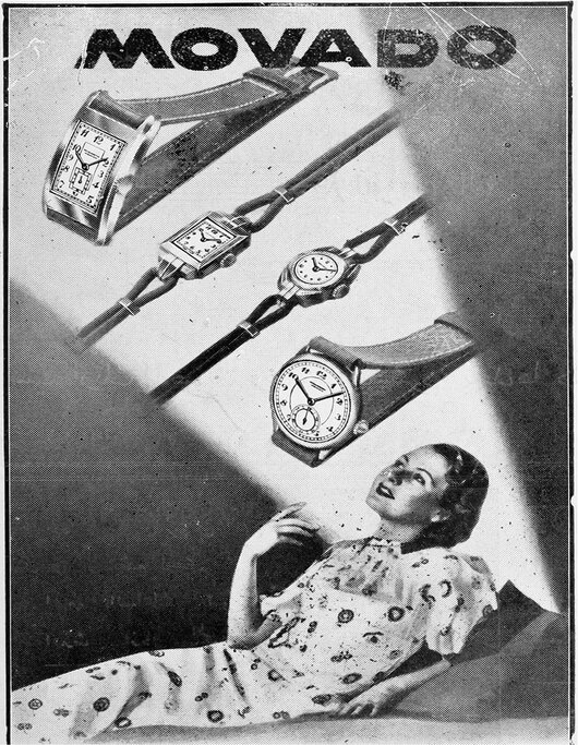 Movado women's watches vintage Ad from 1948.