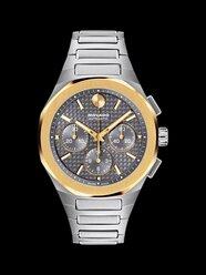 Two Tone Alta Centurion Chronograph bracelet watch with 18K Gold Bezel.
