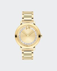 Gold tone BOLD Evolution 2.0 watch crystals baguette crystals on the dial.