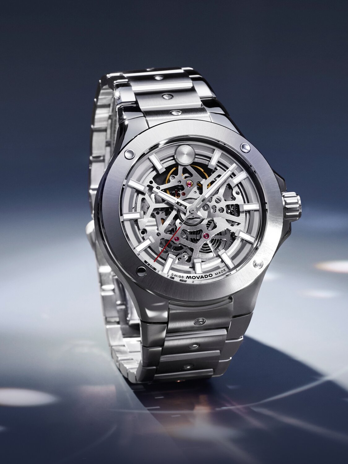 Stainless Steel Alta SE Skeleton watch.