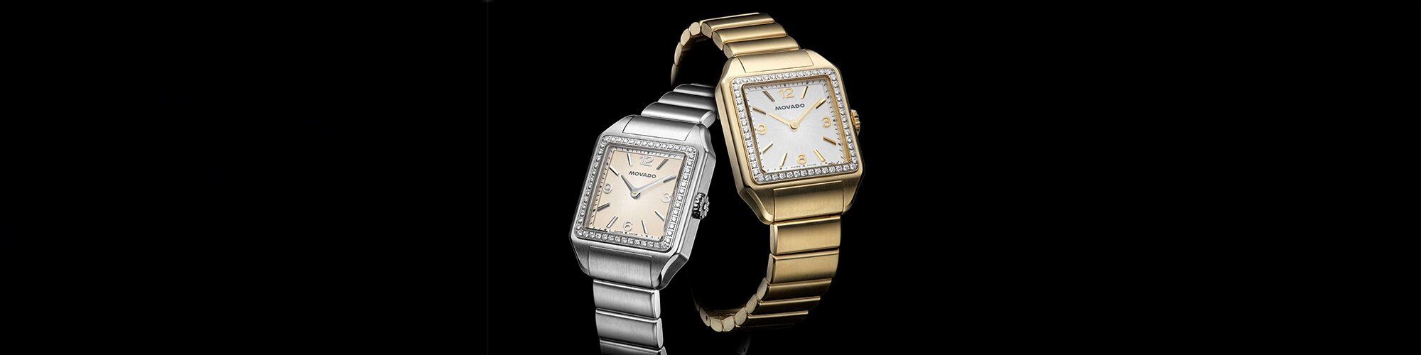 Silver Heritage 1917 watch and gold tone 1917 watch with lab grown diamond bezels