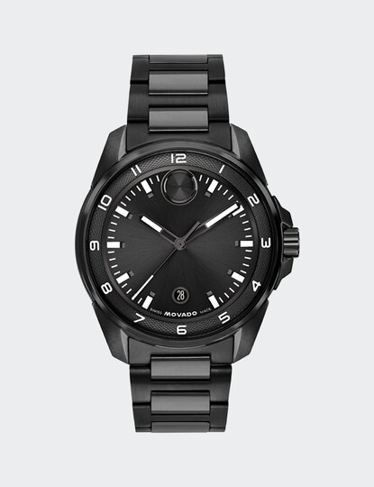 Black plated BOLD Verso S bracelet watch.