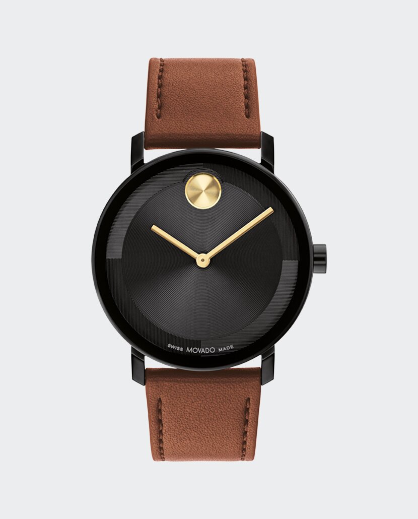 BOLD Evolution 2.0 watch with brown strap and black dial.