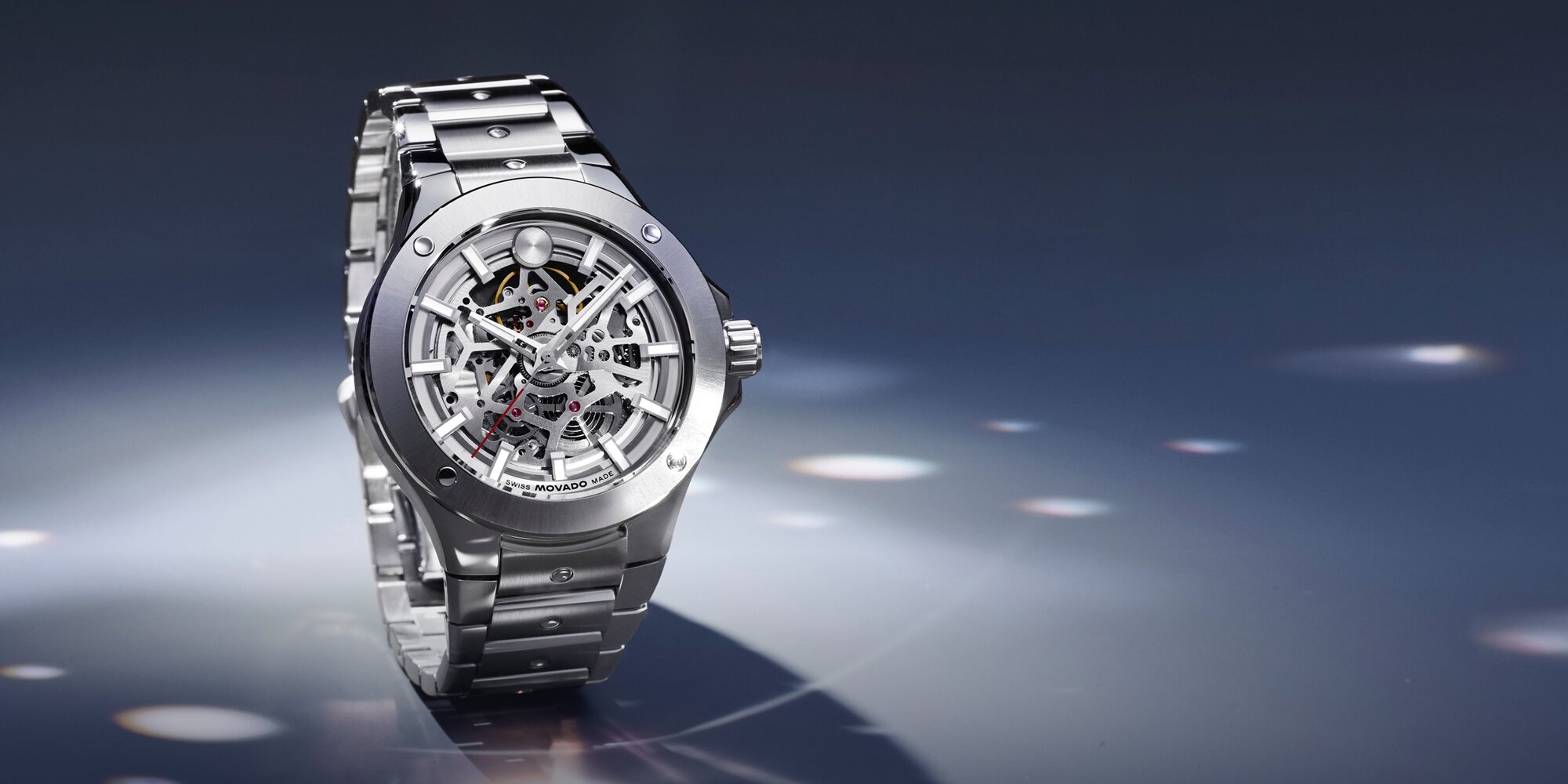 Stainless Steel Alta SE Skeleton watch.