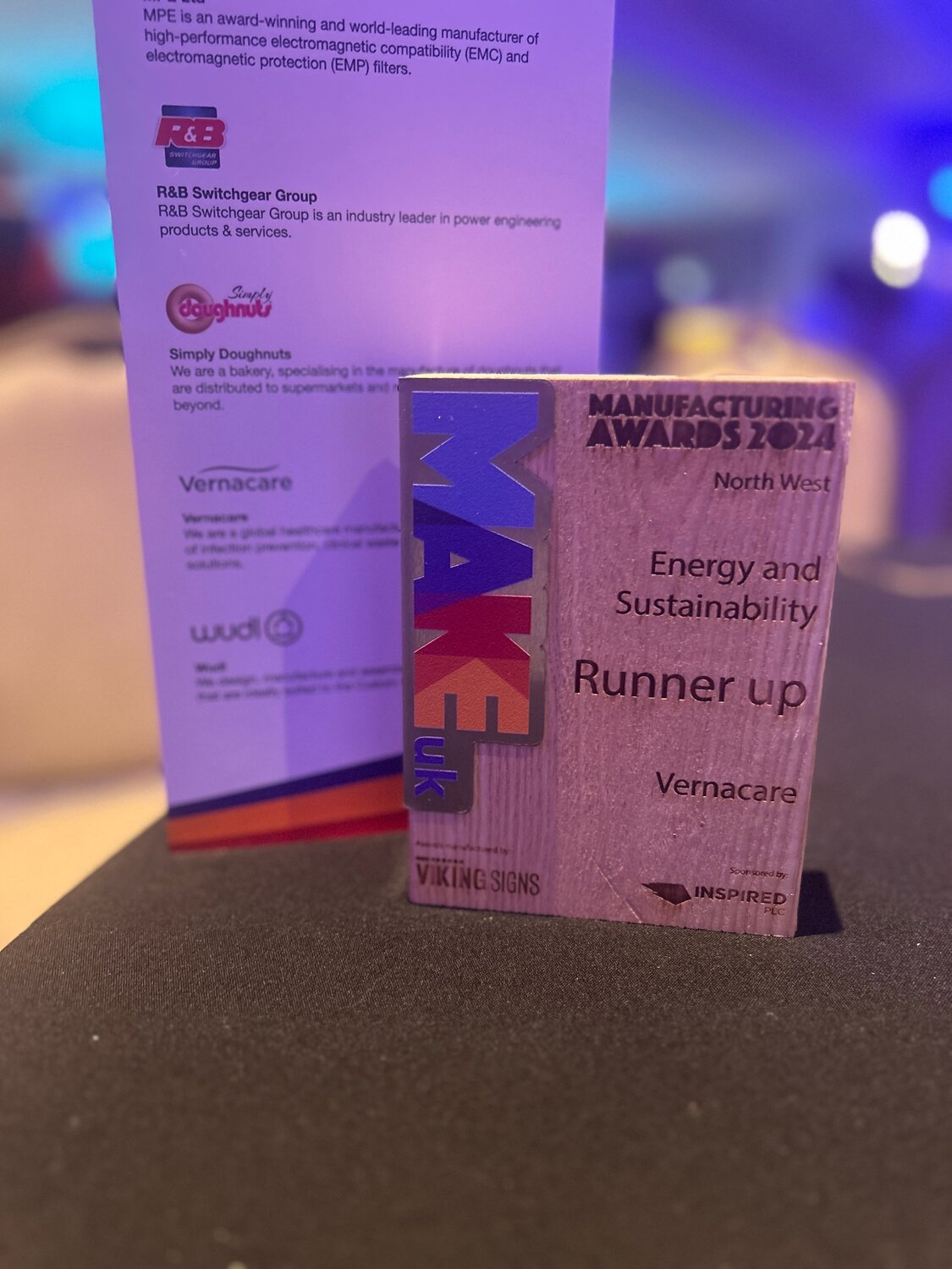 The Manufacturing Awards 2024 Runner Up Award for Energy and Sustainability