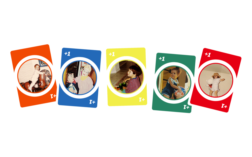 Playful collage of five kids captured in silly, sweet, and fun moments of childhood