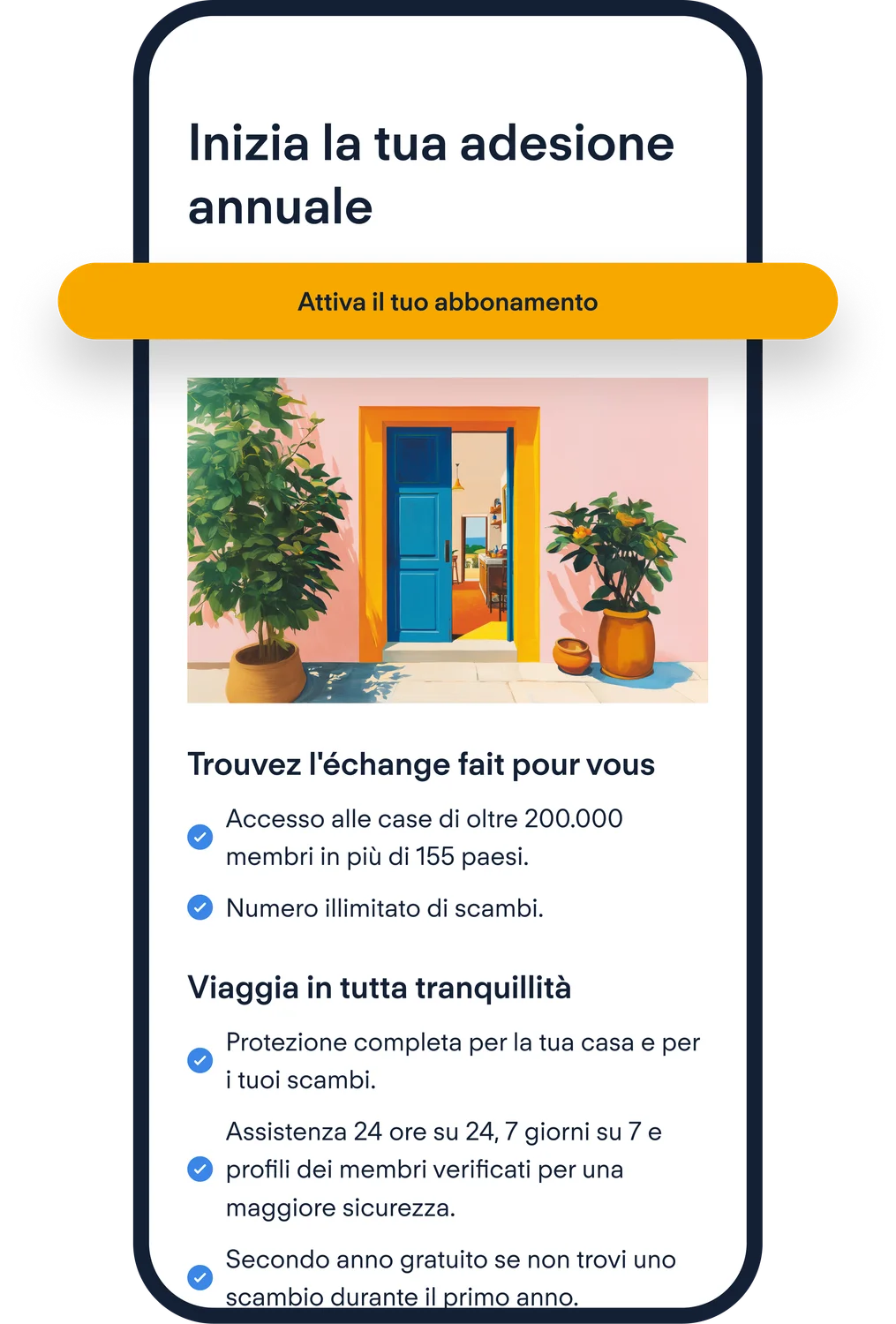 Pagamento dell'abbonamento HomeExchange