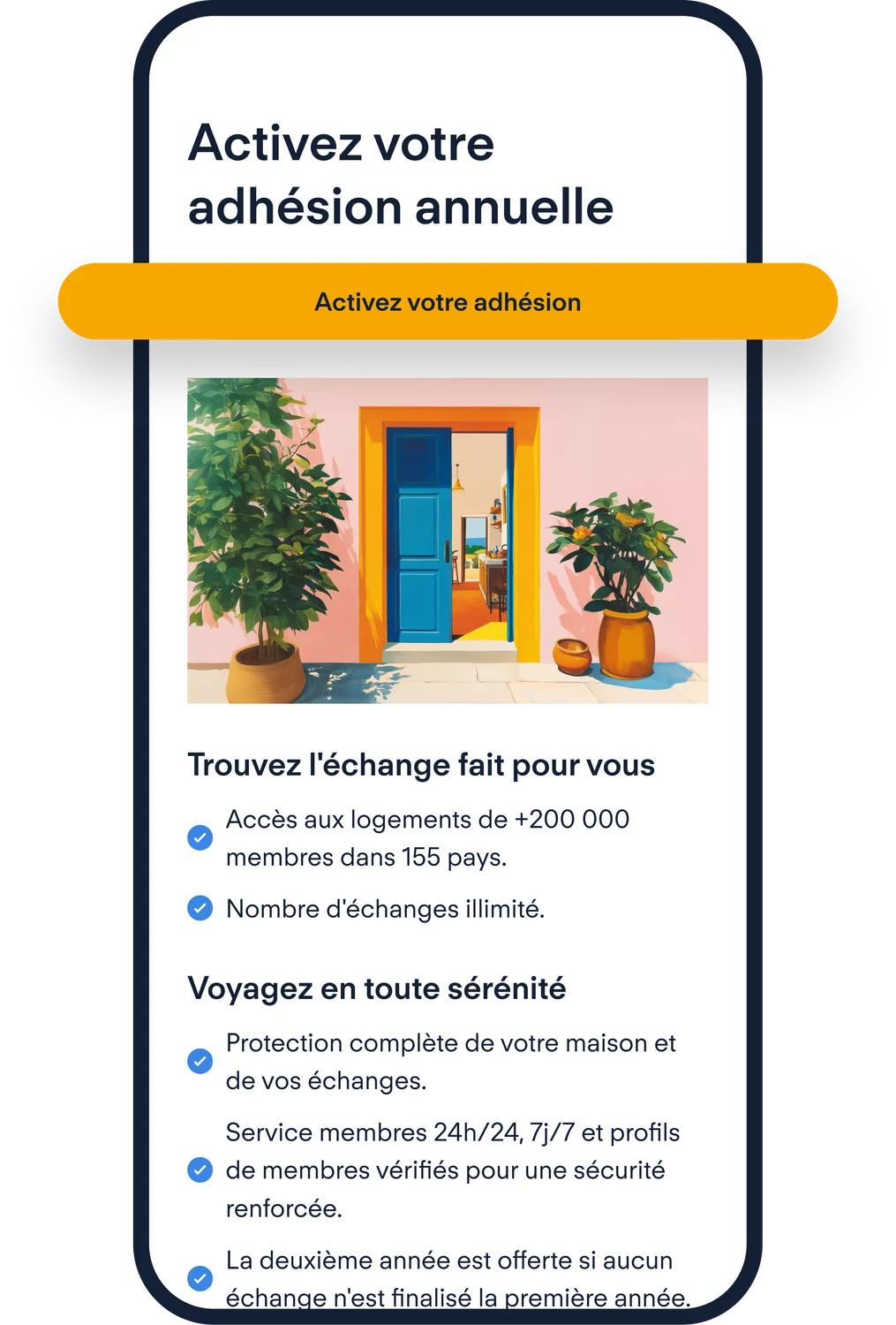 Payement adhésion HomeExchange