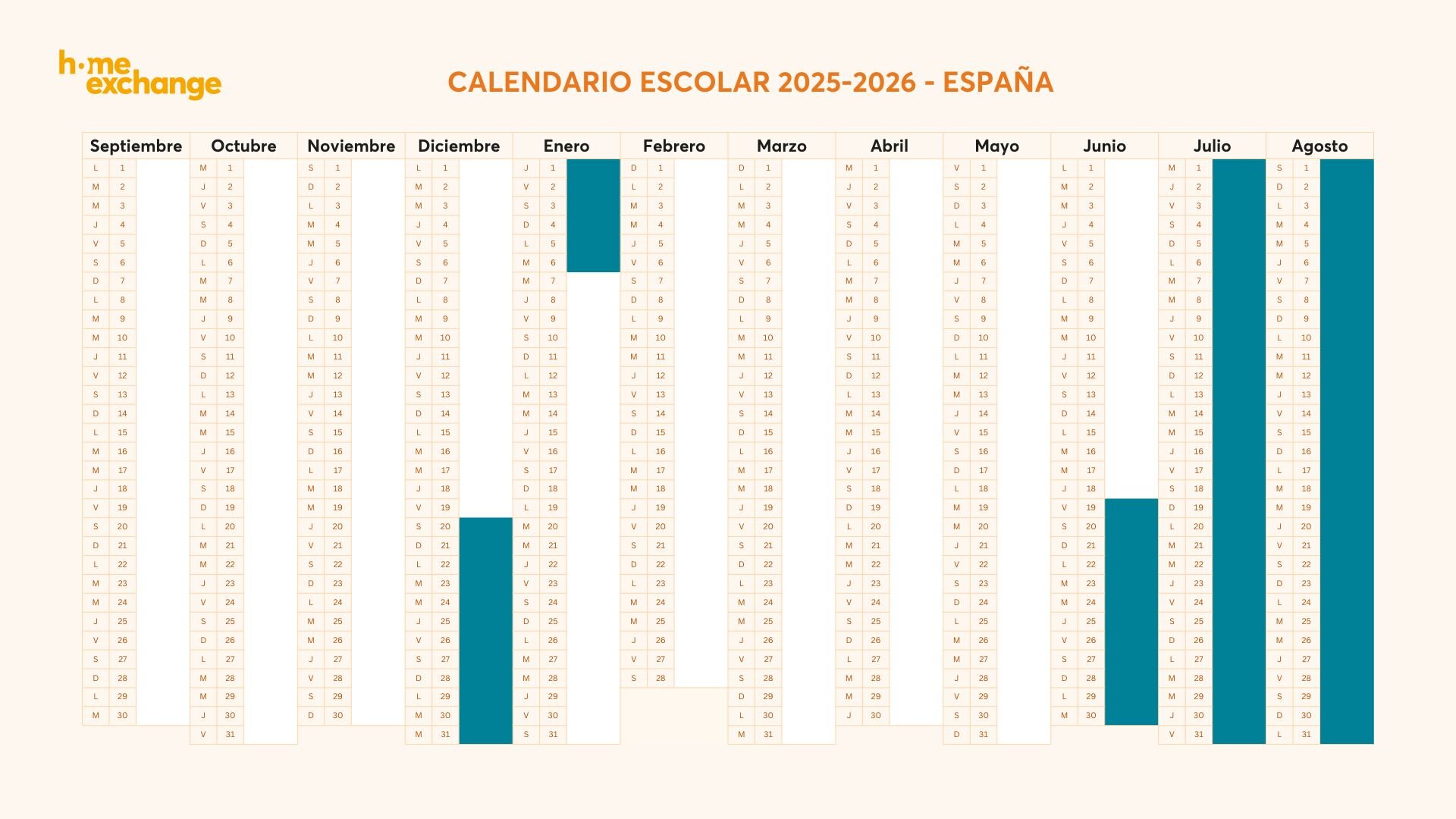 Calendario escolar en España 2025-2026