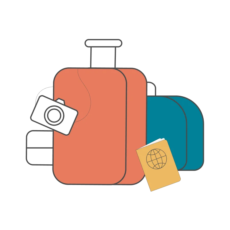 HomeExchange suitcases illustration