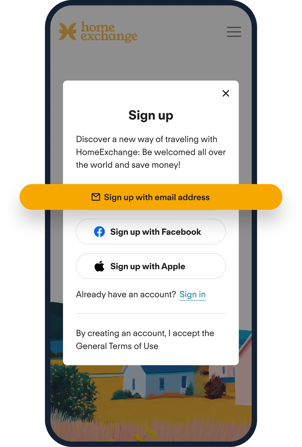 Create a HomeExchange Account