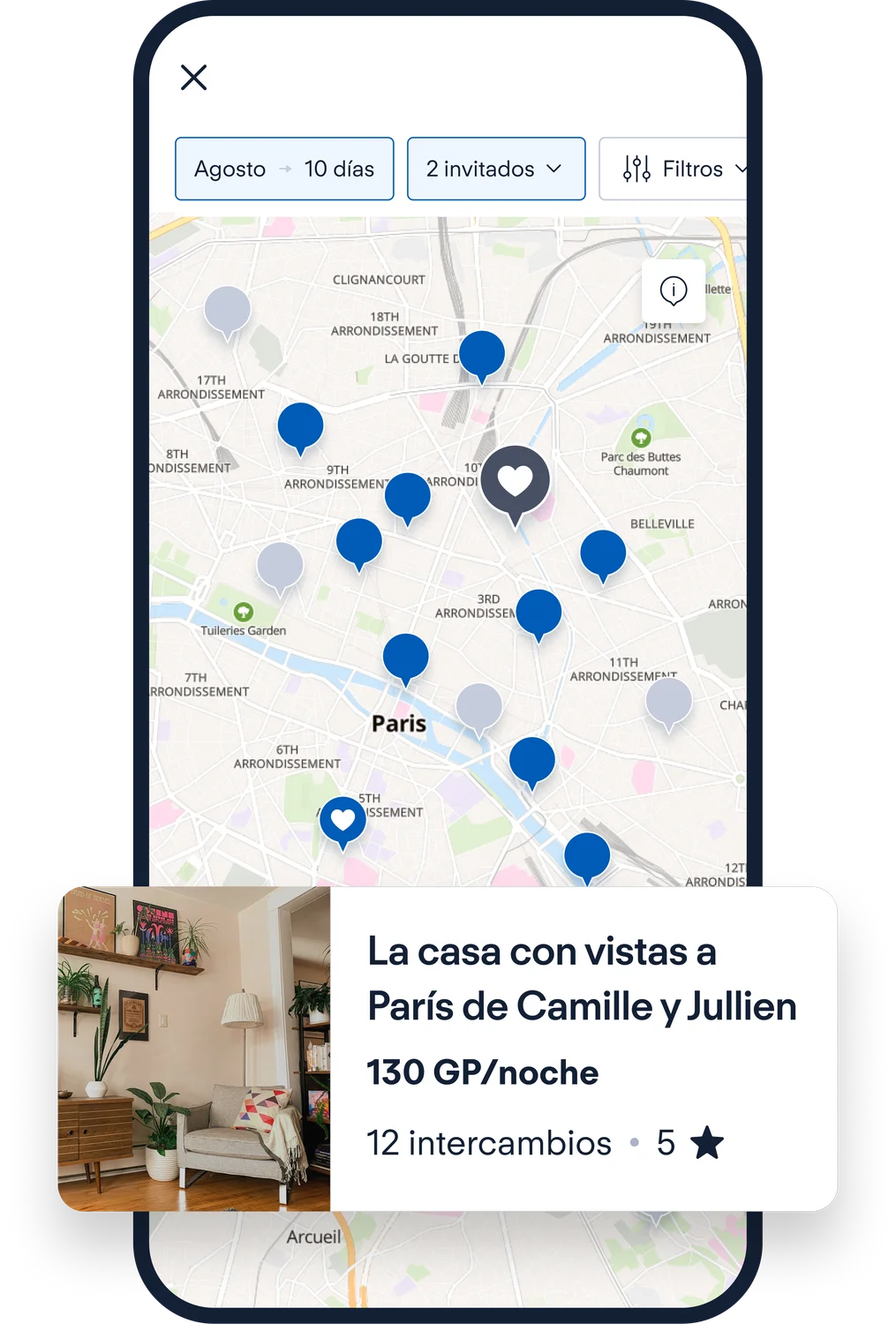 Mapa Interactivo de HomeExchange