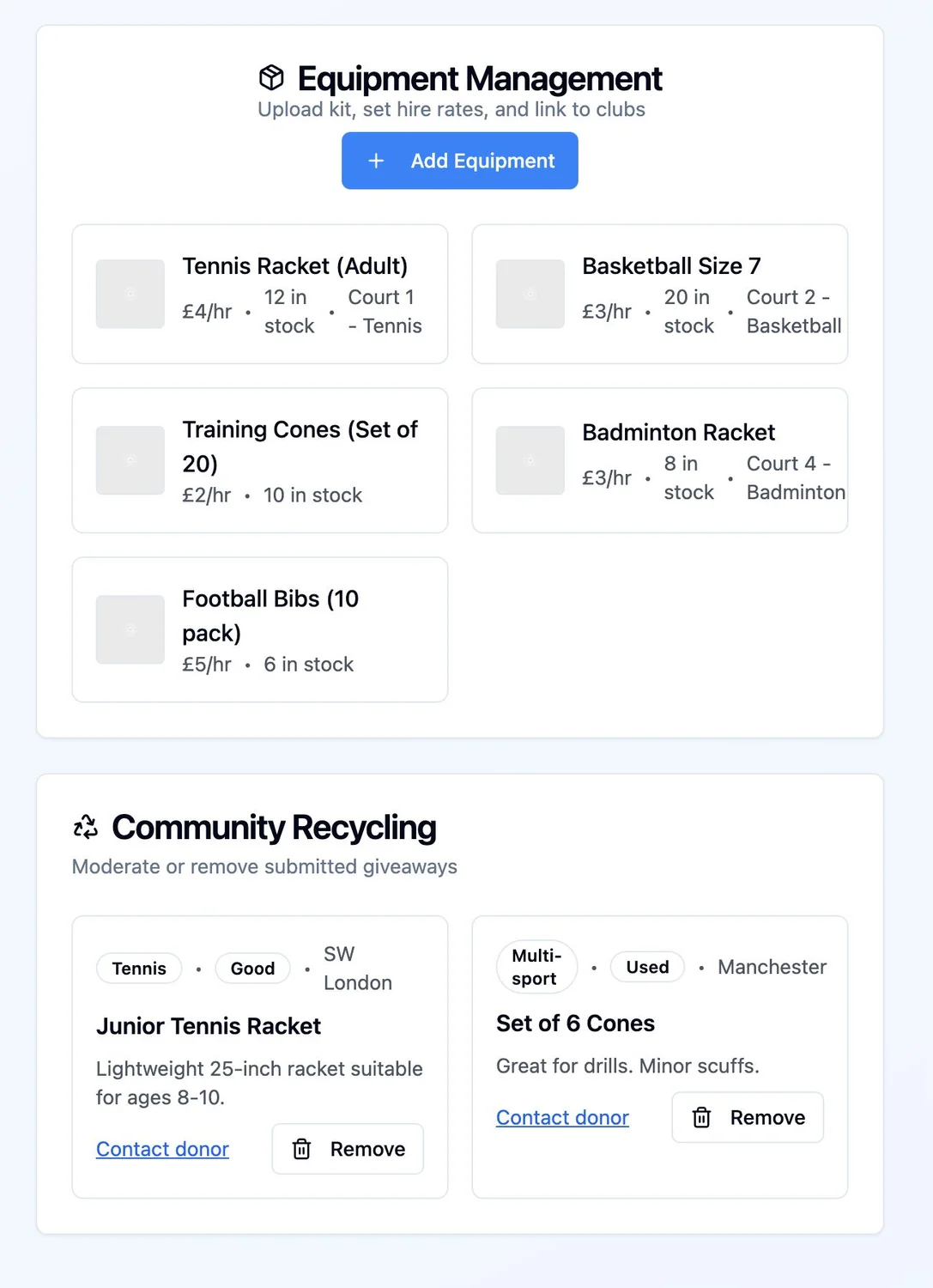 Equipment Management
