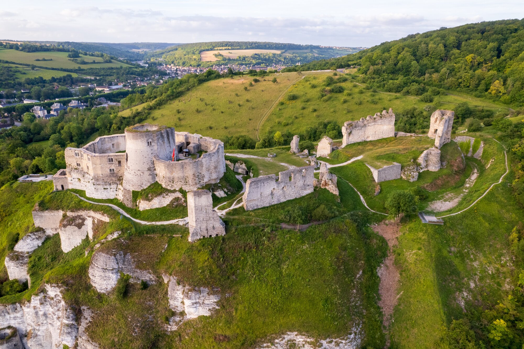 Aerial view of Château Gaillard in France