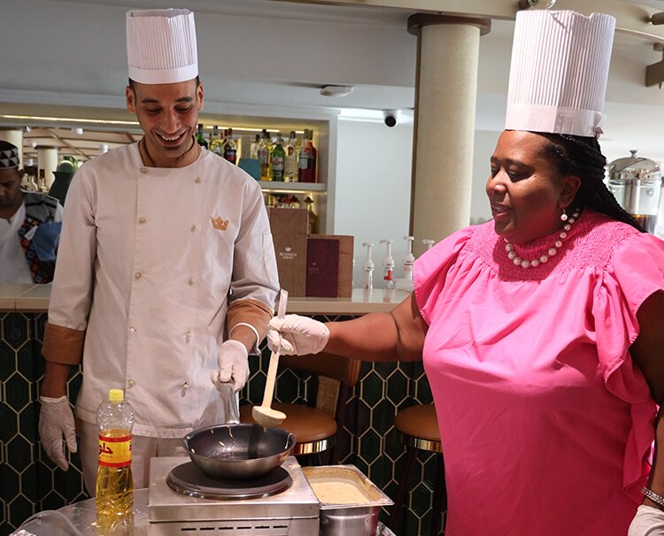 Guest Christine cooking