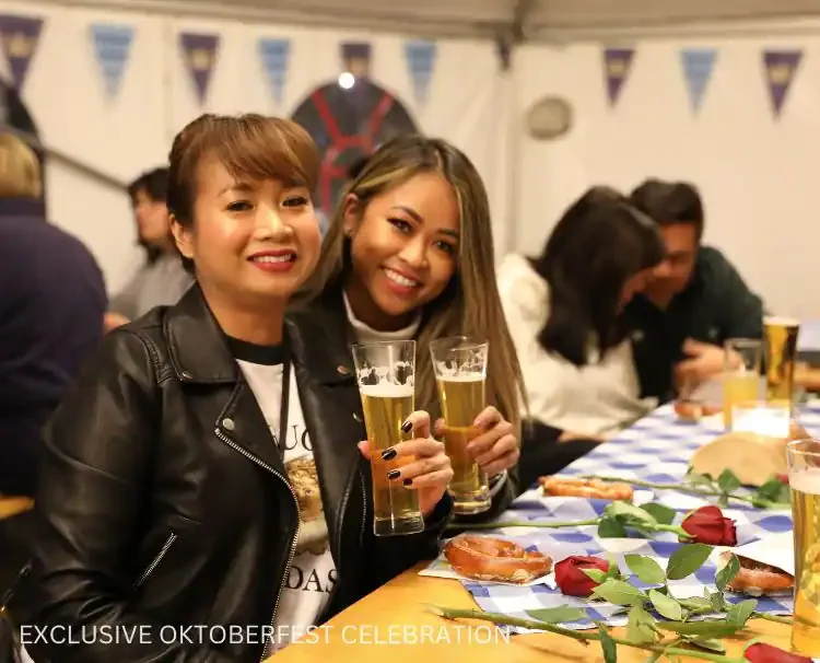 Guests enjoying beers