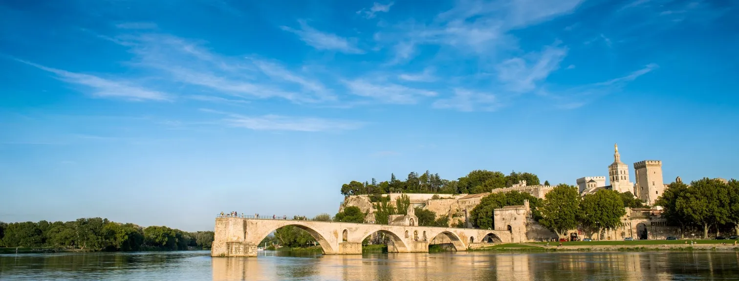 Avignon as seen from the Rhone