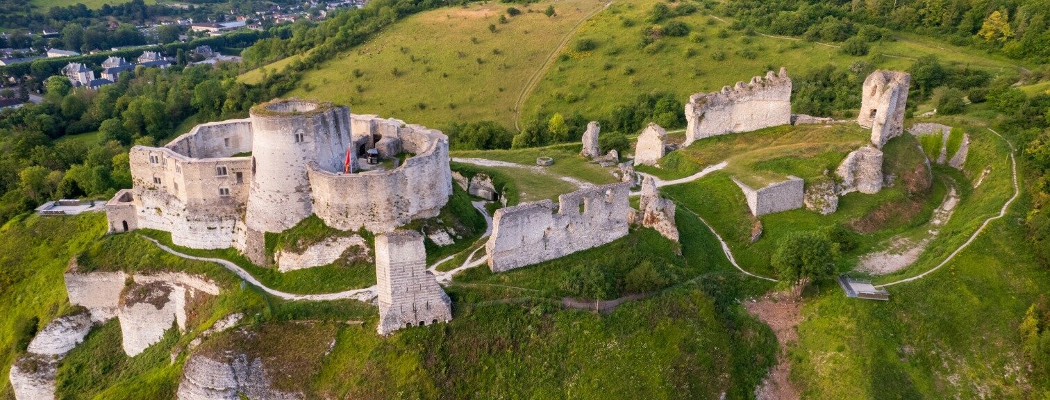 Aerial view of Château Gaillard in France