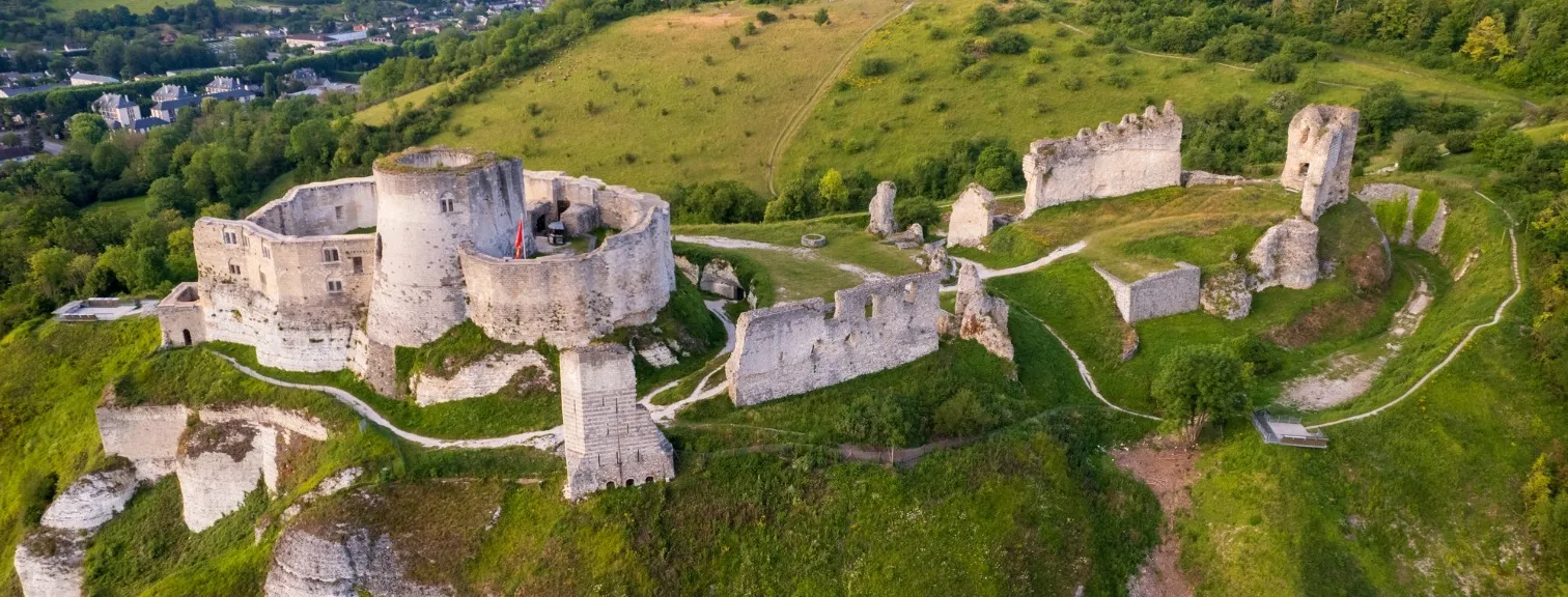 Aerial view of Château Gaillard in France