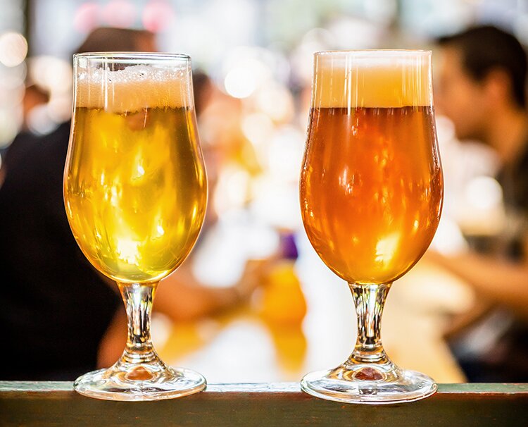 Two glasses of beer in Belgium