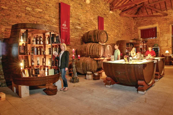 Guests enjoying a private wine tasting at a vineyard estate