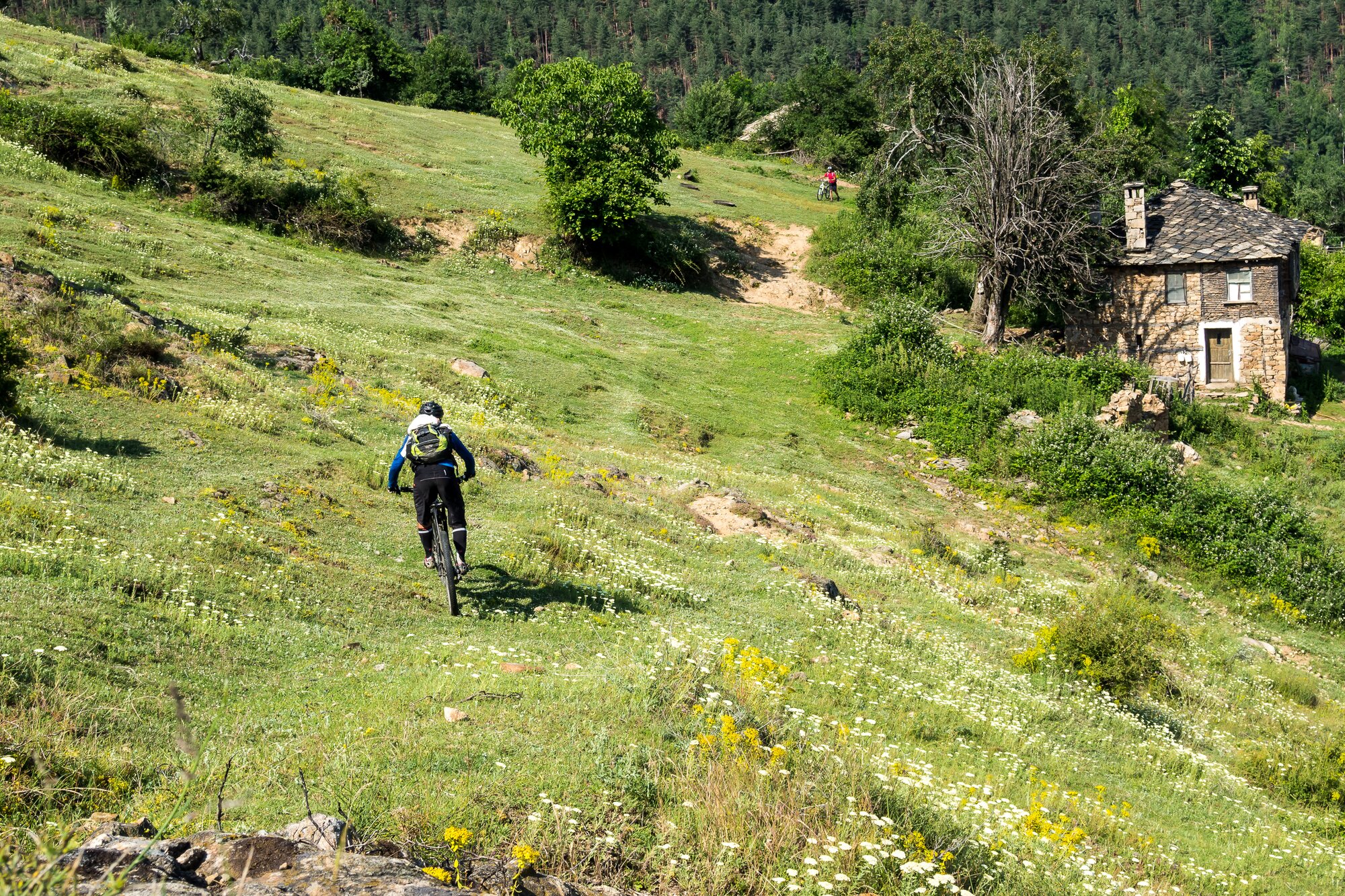 Mountain biking in wild places in Rhodope mountain, Bulgaria.