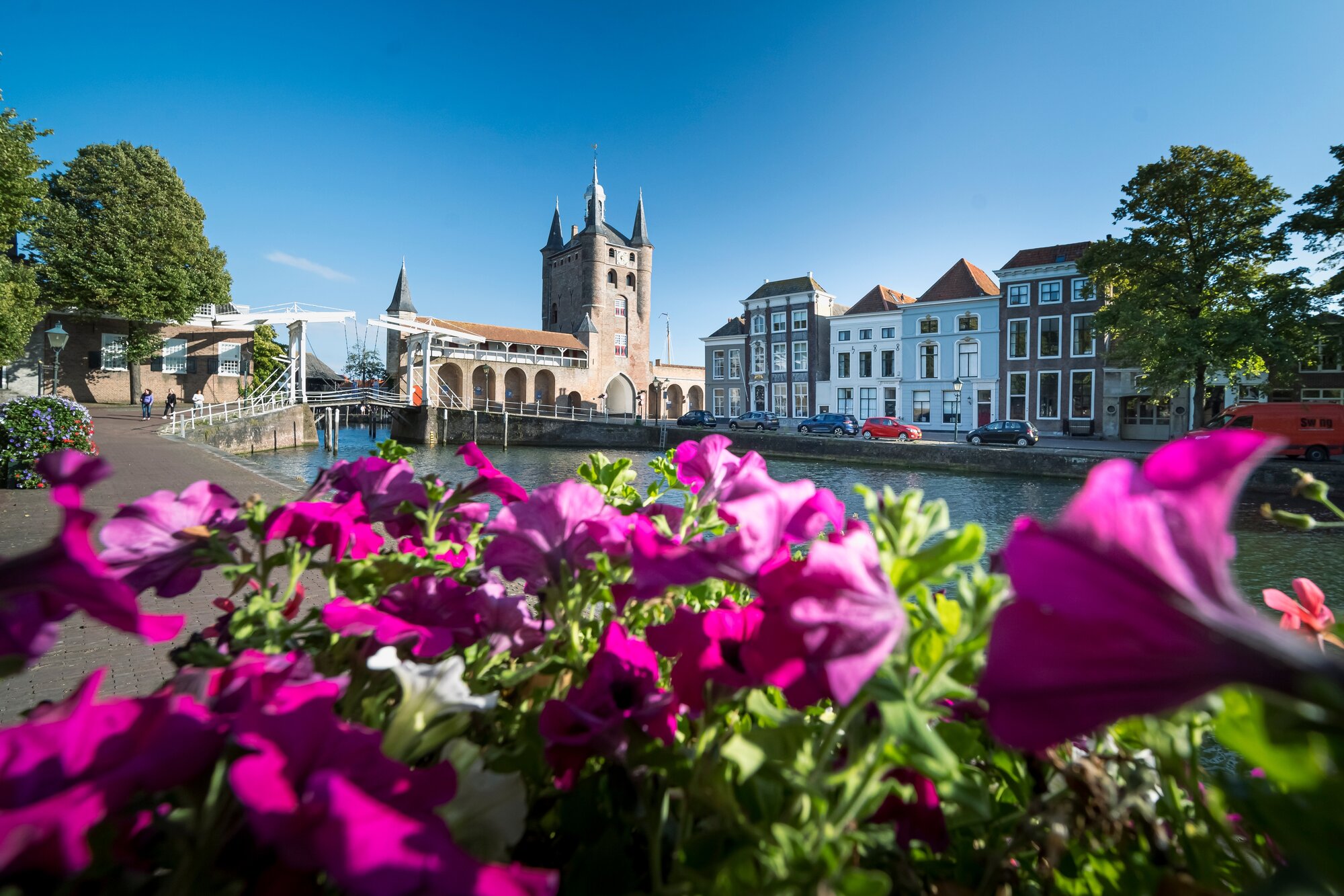 Tower of Zuidhavenpoort in Zierikzee. City Gate and Draw Bridge. Province of Zeeland, The Netherlands