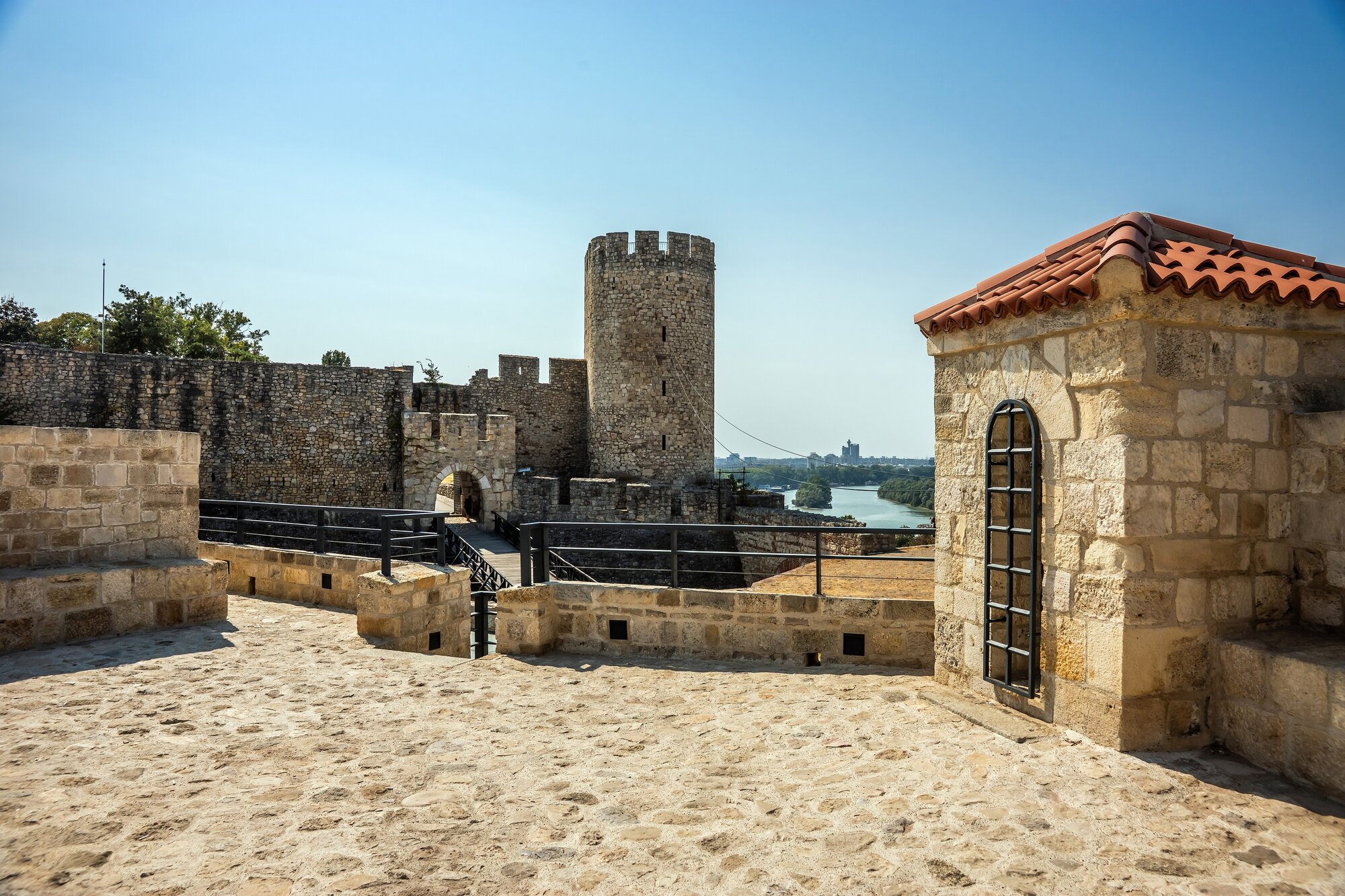 Kalemegdan fortress walls in Belgrade, Serbia.