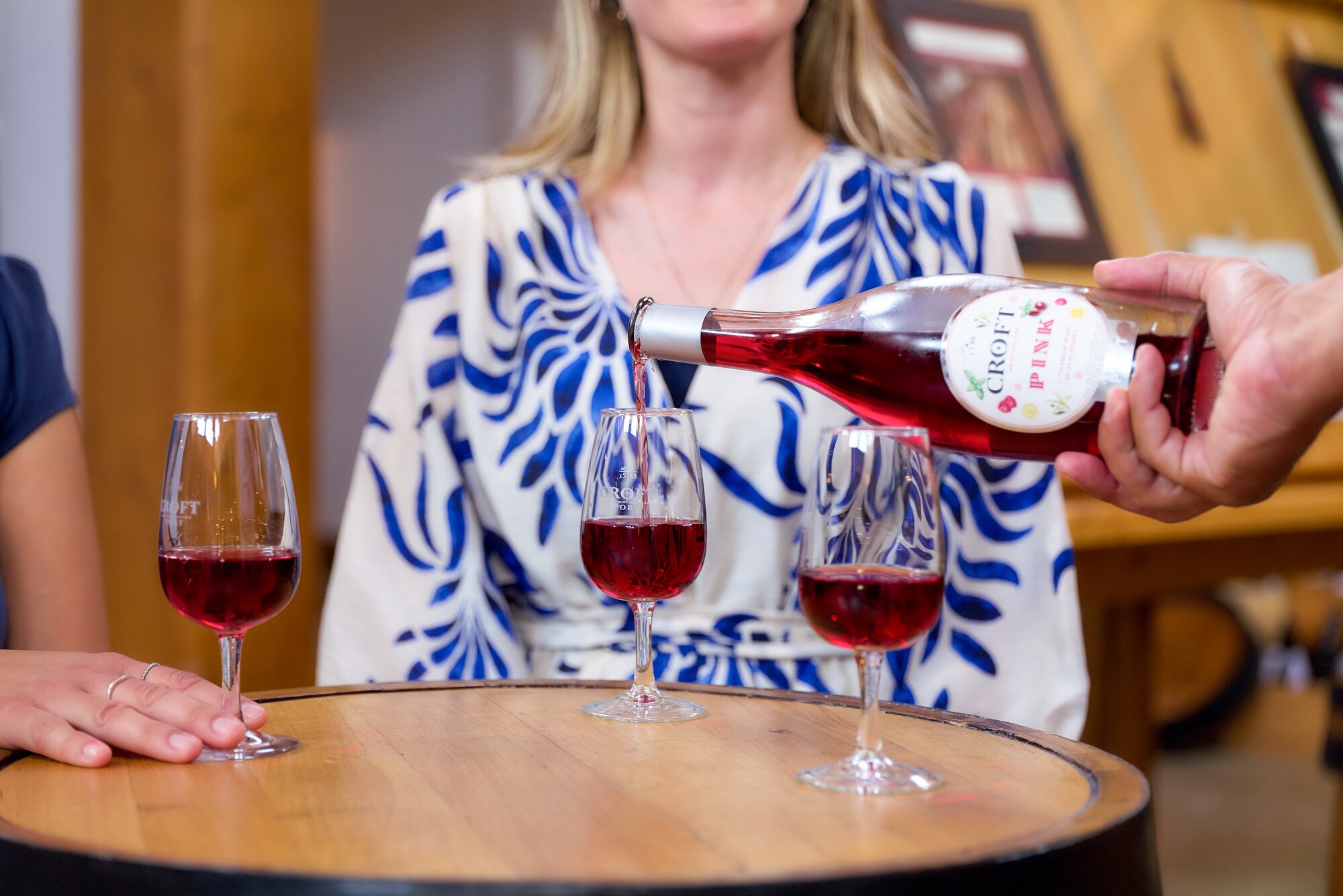 People wine tasting in a vineyard in Bordeaux, France