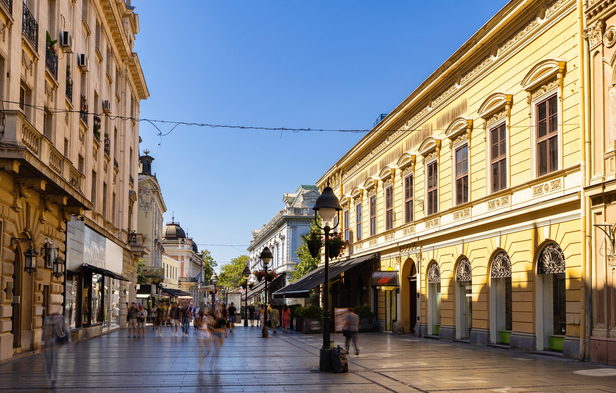 View of main street Knez Mihailova in Belgrade, Serbia