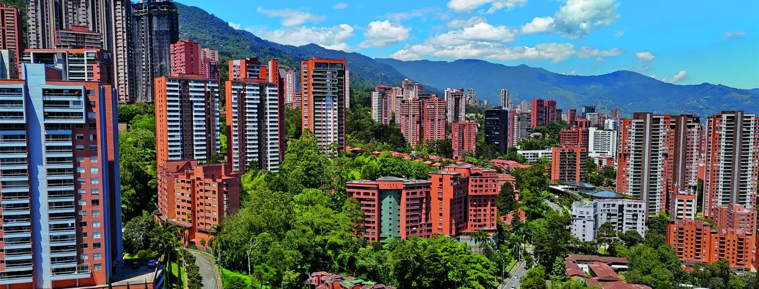 An aerial view of Medellin, Colombia