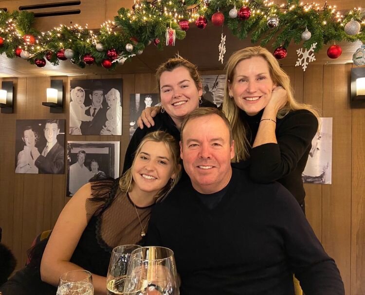 Family of guests celebrating Christmas