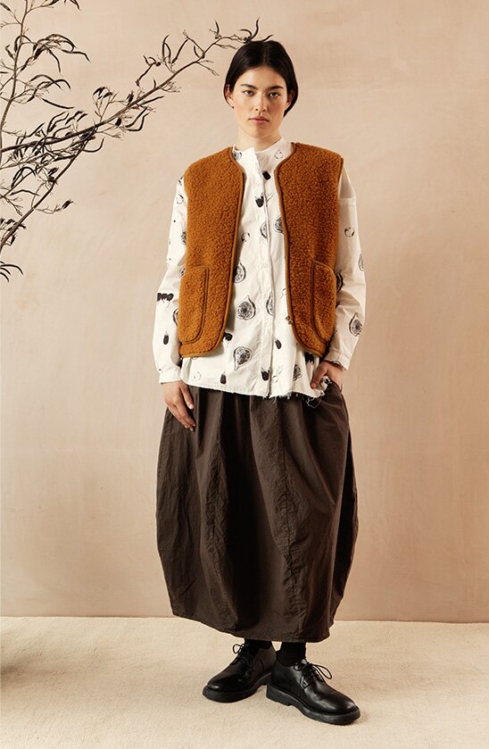 Lifestyle of Cinnamon Wool Gilet