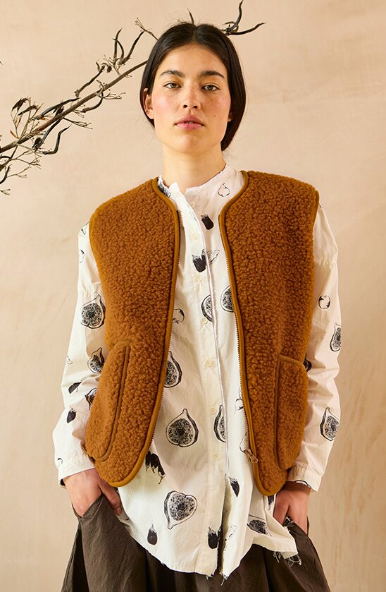 Lifestyle of Cinnamon Wool Gilet