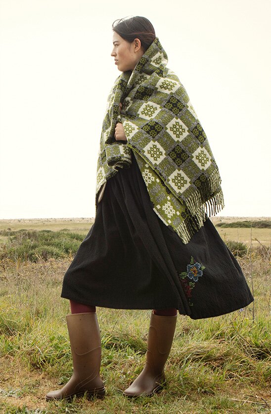 Lifestyle of Welsh Blanket - Apple Green