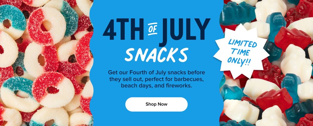 HAPPY 4th of July 
Celebrate the season with festive flavors—perfect for barbecues, beach days, and fireworks. Only here once a year. Shop Now