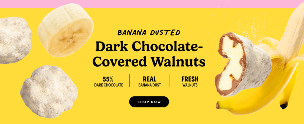 banana dusted dark chocolate covered bananas