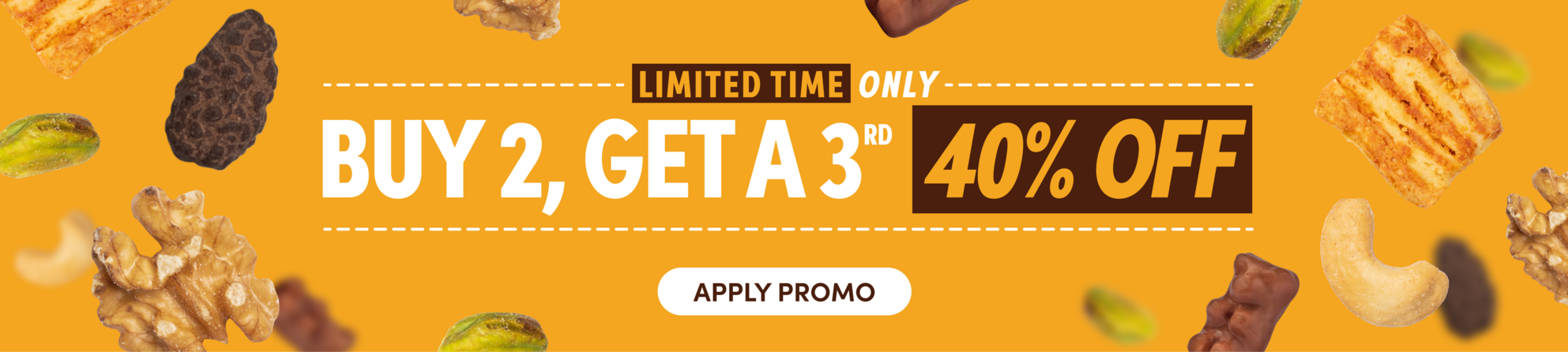 Limited time only. Buy 2, Get a 3rd 40% off apply promo