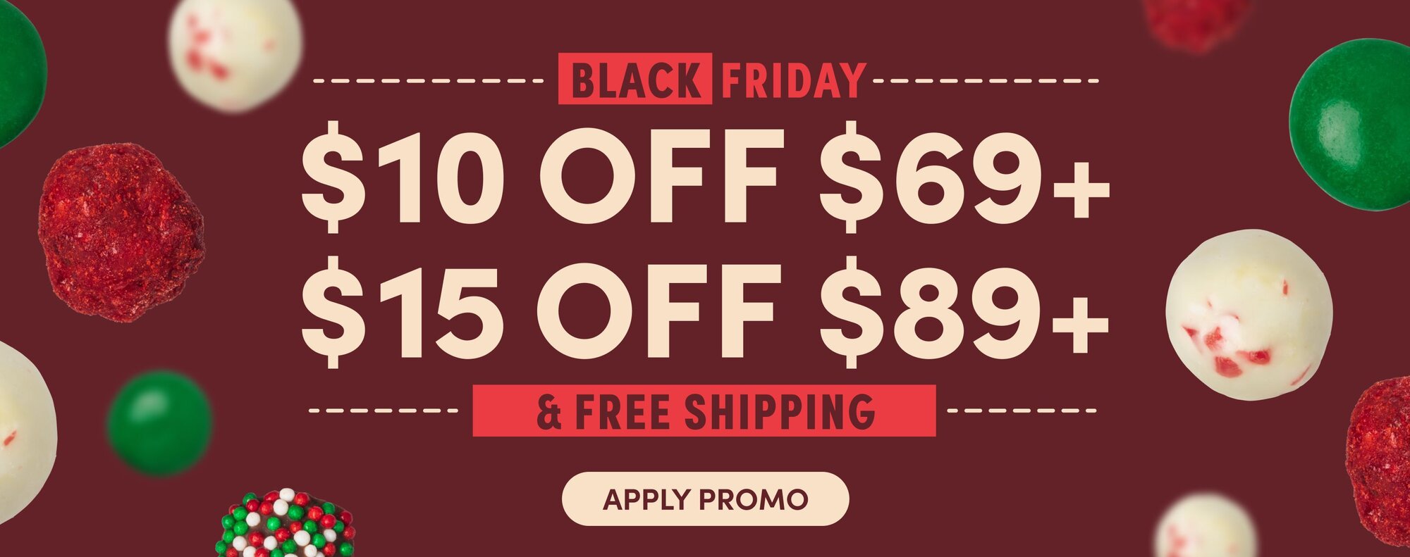black friday $10 off $69+ $15 off $89+ & free shipping, apply promo