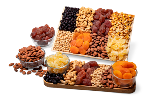 Gift tray with nuts and jams