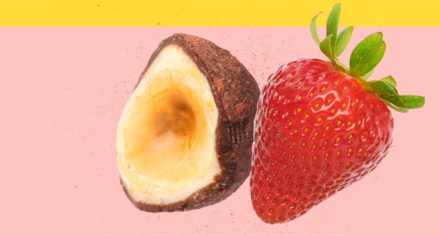 strawberry dusted hazelnuts