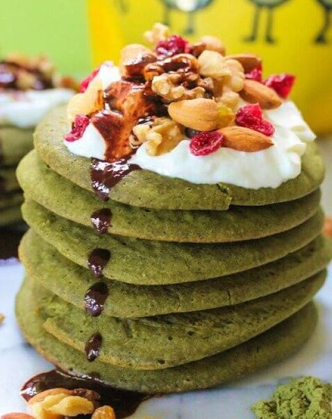 Image of Gluten Free matcha Pancakes