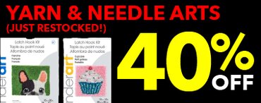 40% off yarn and needle arts