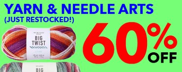 60% off yarn and needle arts