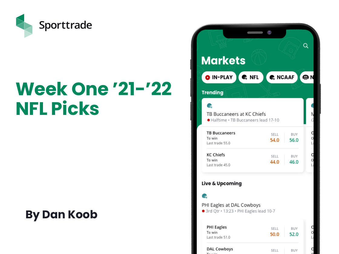 2021 Week One NFL Picks and Bets on Sporttrade image