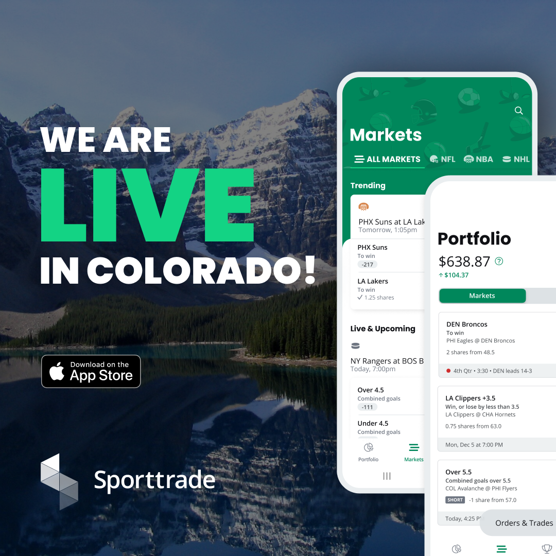 Sporttrade Launches in Colorado, Available Immediately to Bettors  image
